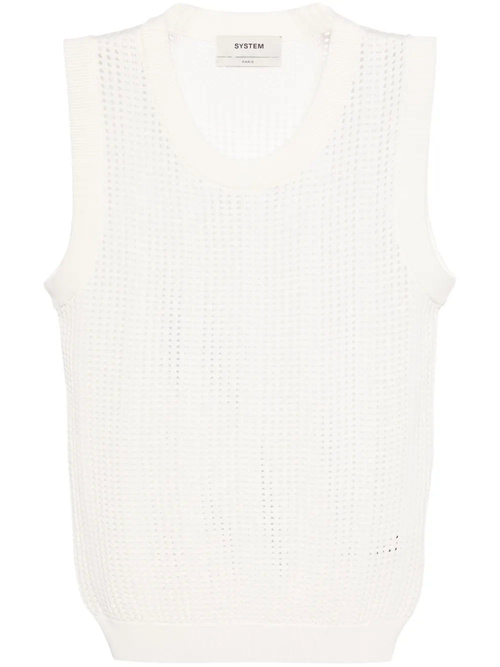 Round-Neck Open-Knit Tank Top