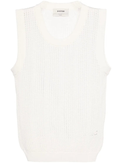 Round-Neck Open-Knit Tank Top