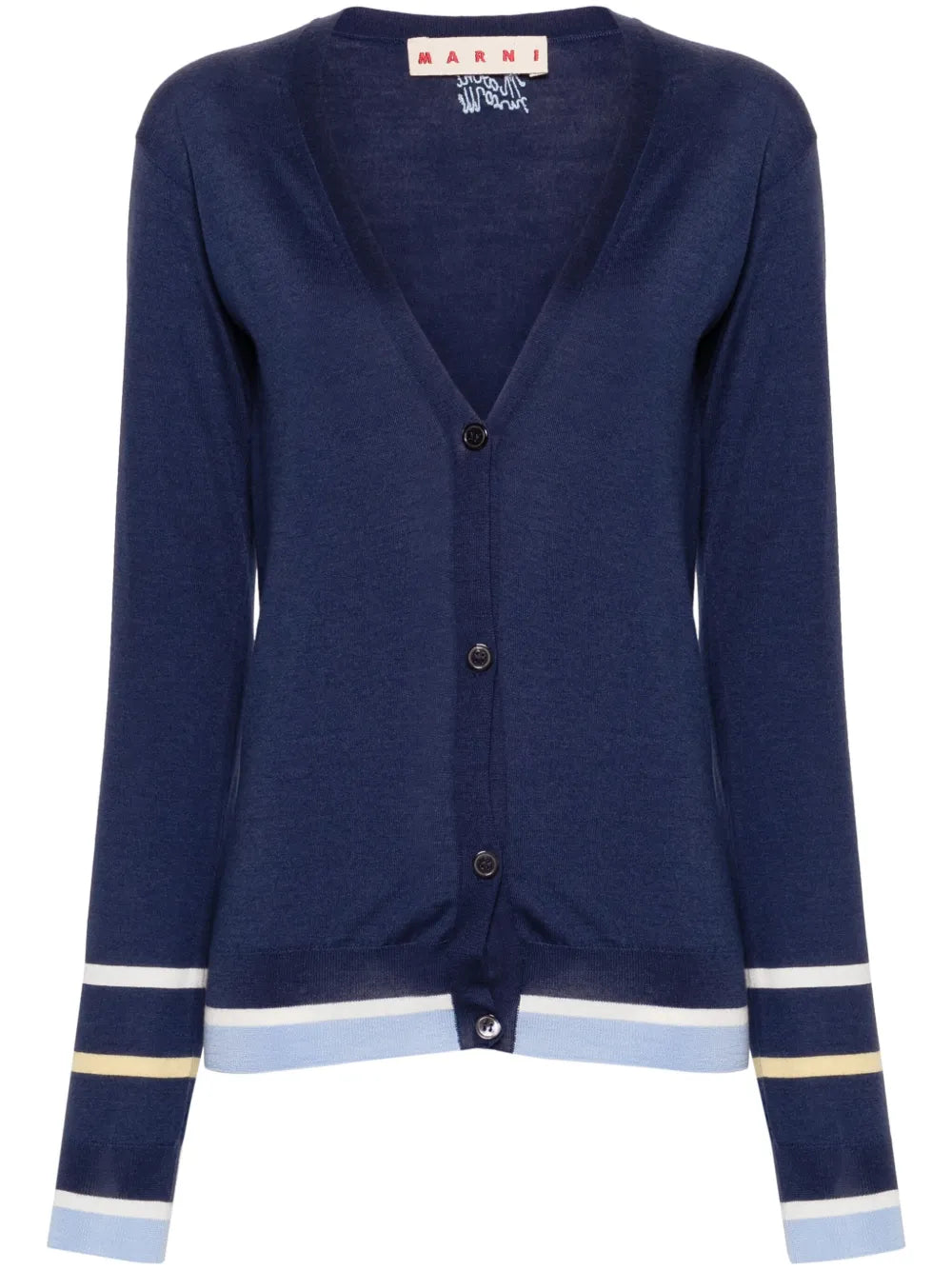 Striped Virgin Wool-Blend Cardigan