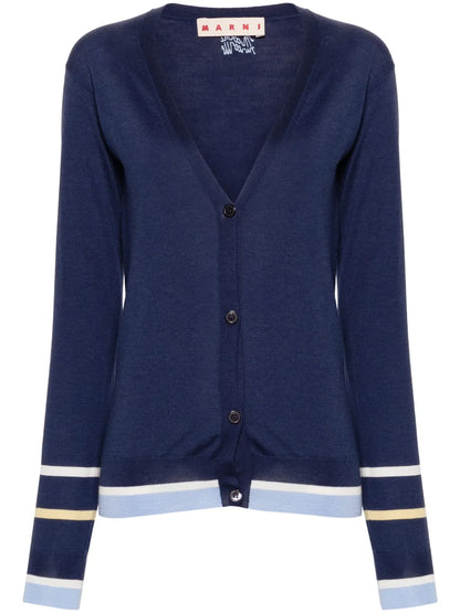 Striped Virgin Wool-Blend Cardigan