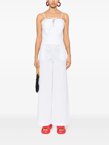 Wide-Leg Cotton Trousers