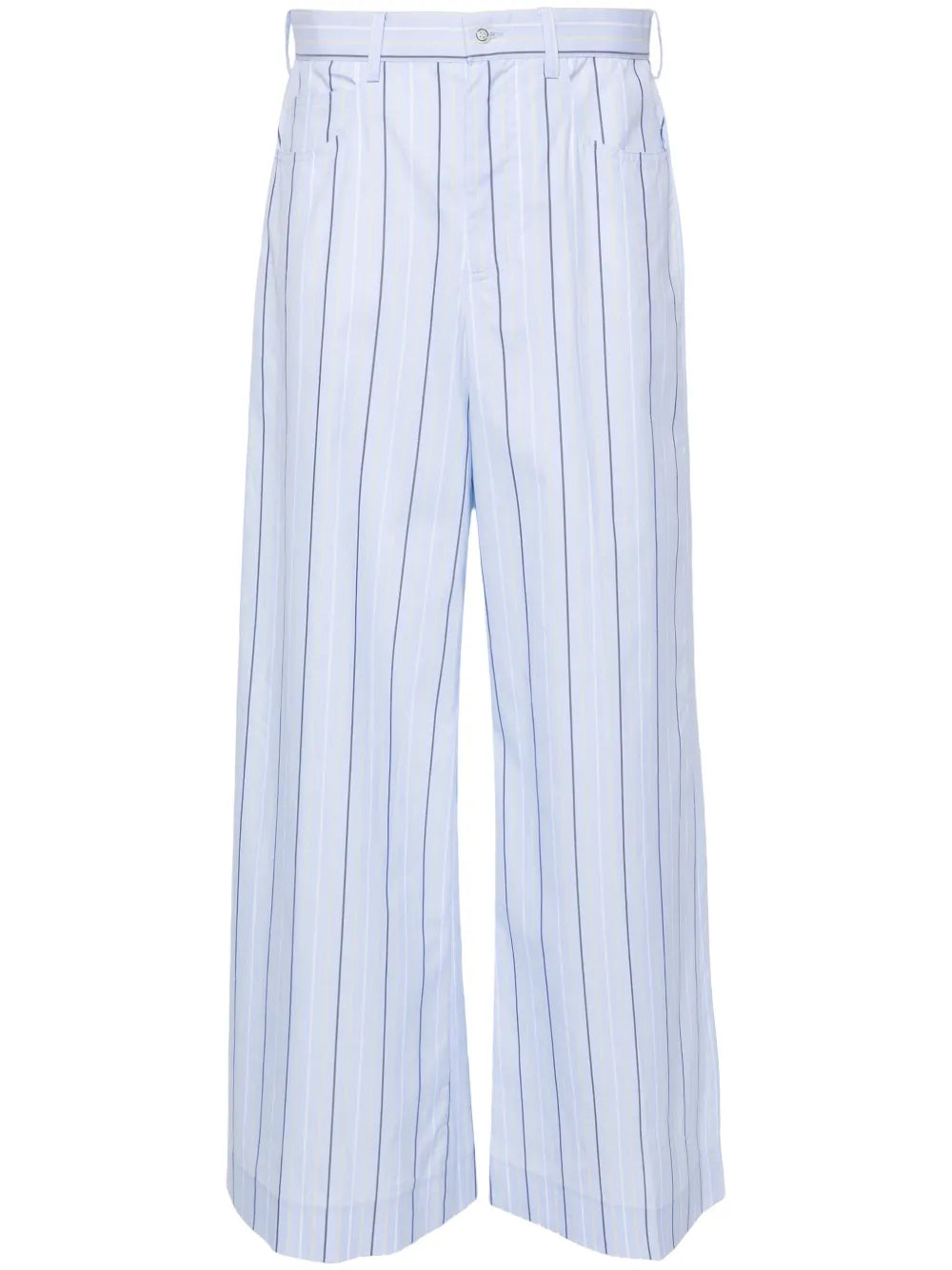 Poplin Striped Wide Trousers