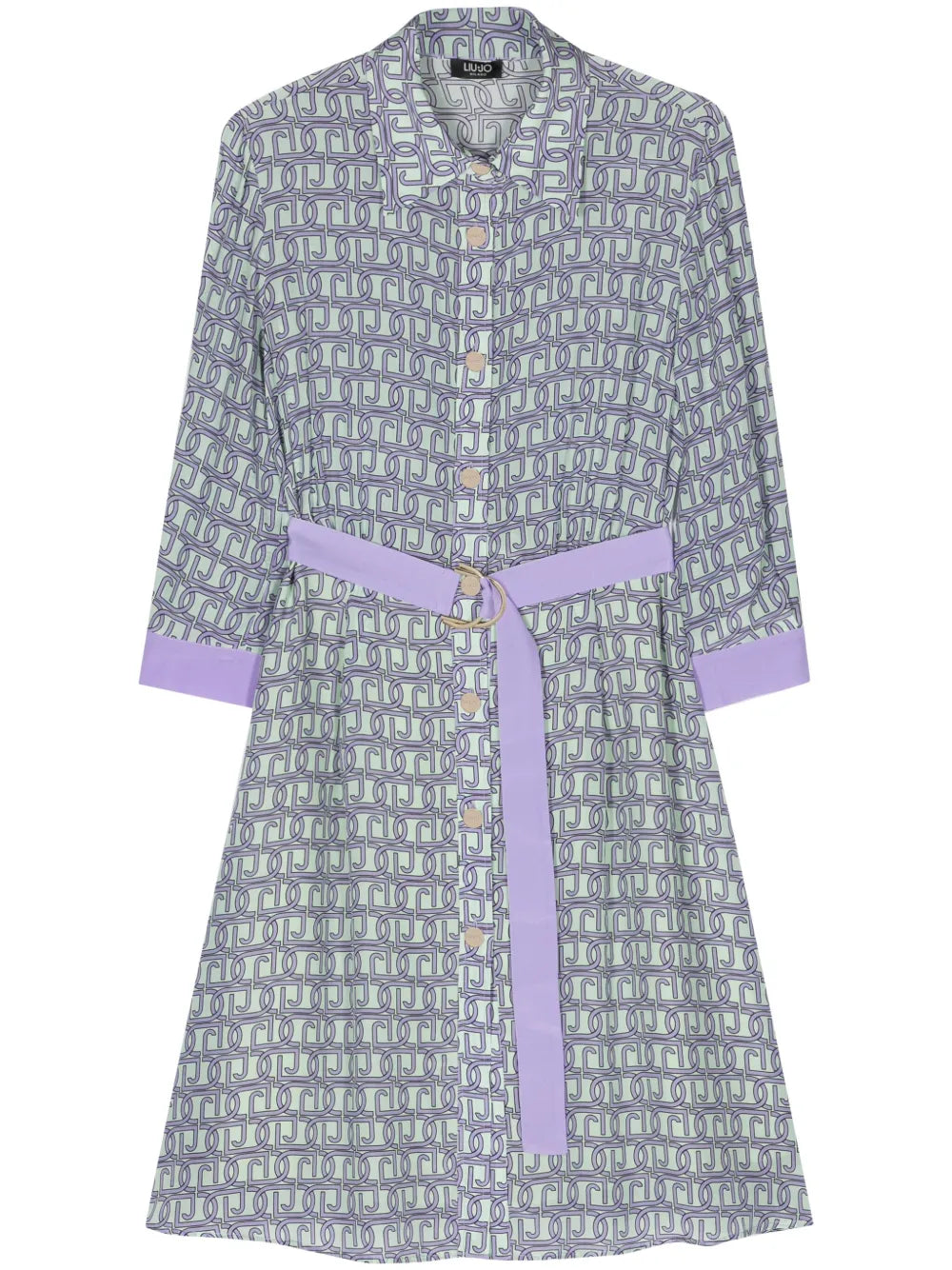 Logo-Print Silk Midi Dress