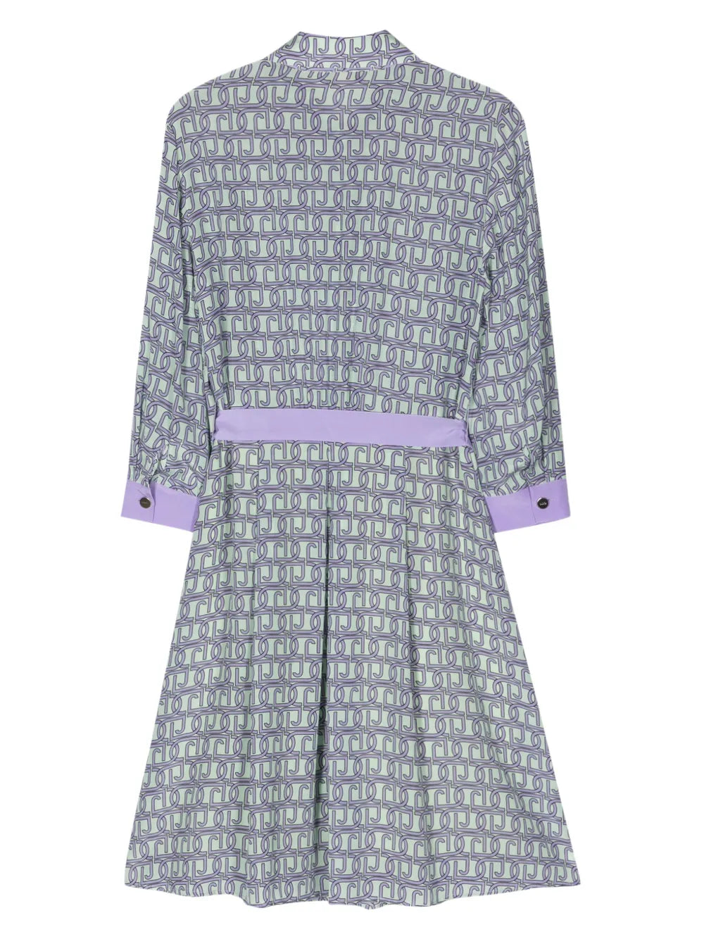 Logo-Print Silk Midi Dress