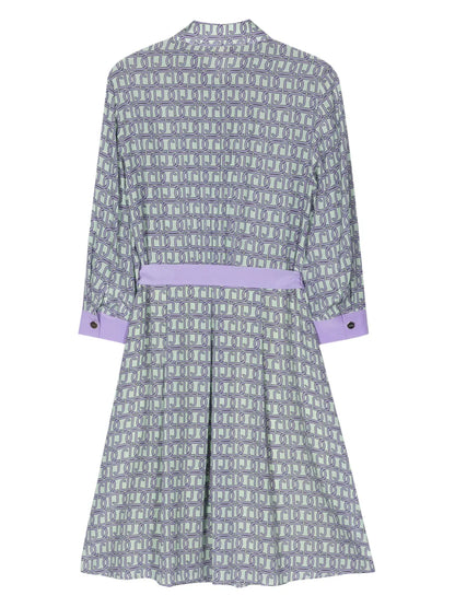 Logo-Print Silk Midi Dress