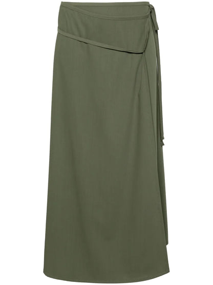 Tied Wrap Midi Skirt