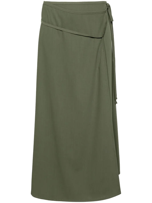 Tied Wrap Midi Skirt