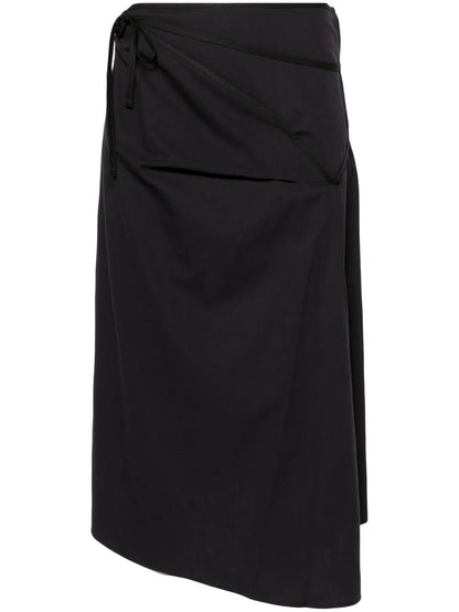 Asymmetric Tied Midi Skirt