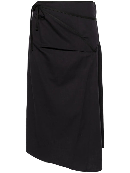 Asymmetric Tied Midi Skirt
