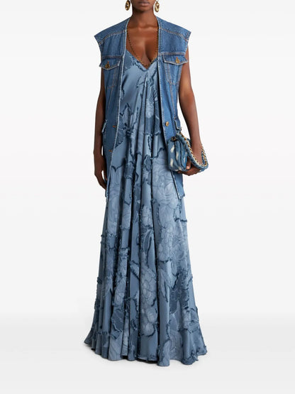 Floral-Jacquard Dress
