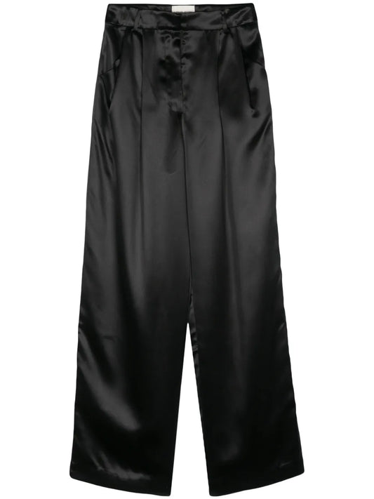 Satin Straight Trousers