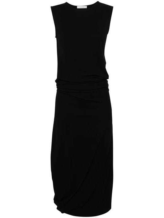 Draped Crepe Maxi Dress