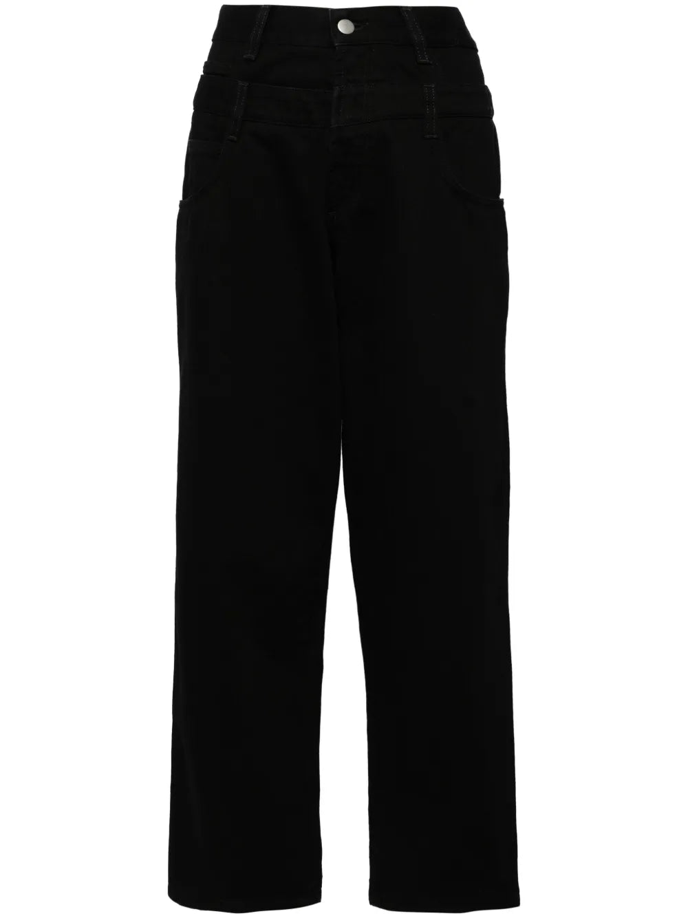 Logo-Embroidered Wide-Leg Jeans