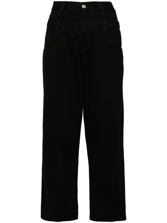Logo-Embroidered Wide-Leg Jeans
