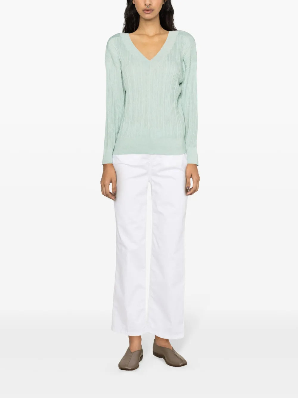 Flare-Leg Cropped Trousers