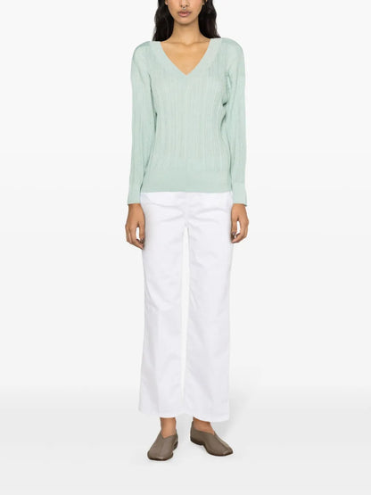 Flare-Leg Cropped Trousers