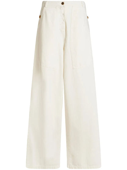Jacquard Wide-Leg Jeans