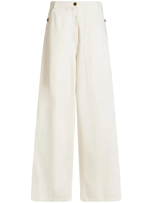 Jacquard Wide-Leg Jeans