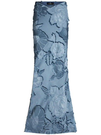 Floral-Jacquard Maxi Skirt