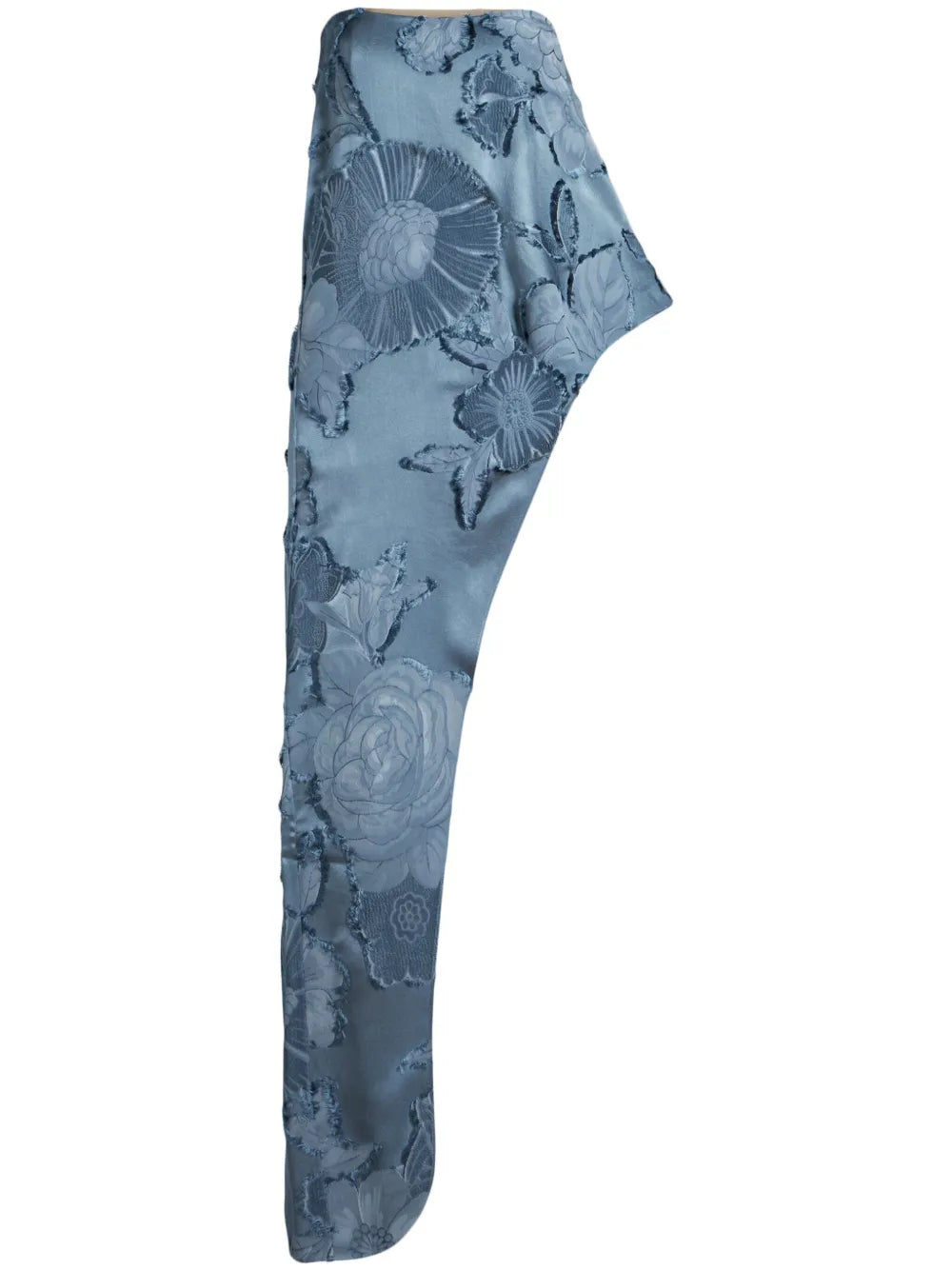 Floral-Jacquard Asymmetric Top