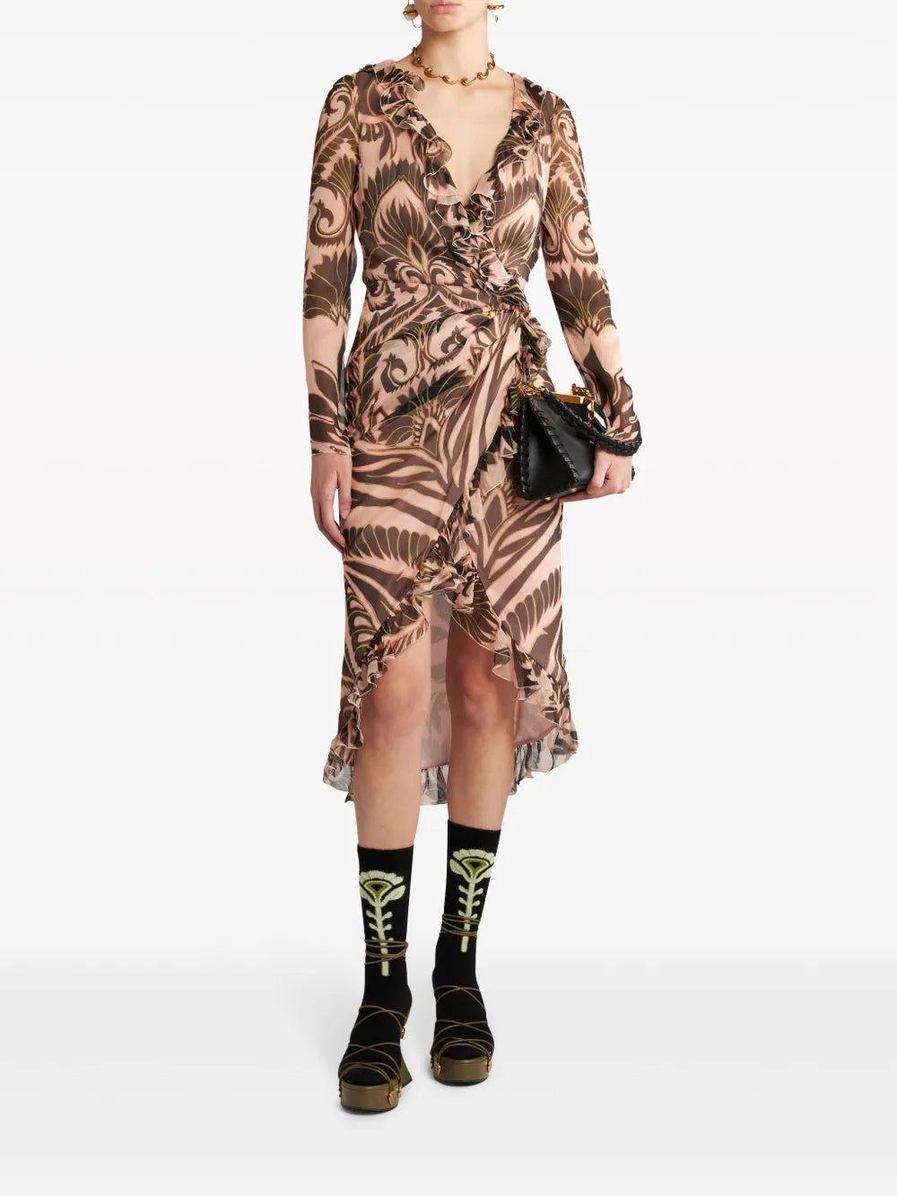 Graphic-Print Silk Dress