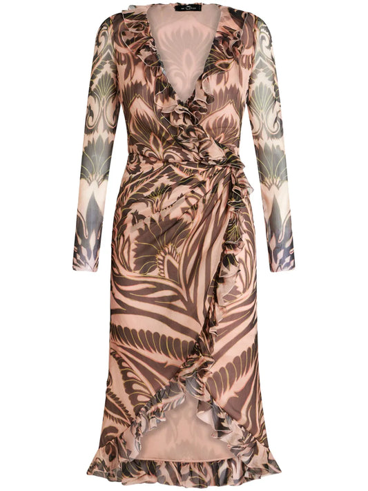 Graphic-Print Silk Dress