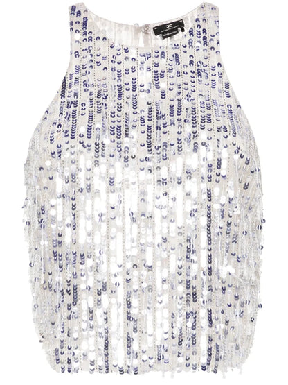 Sequined Tulle Top