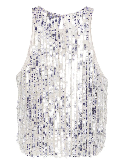 Sequined Tulle Top