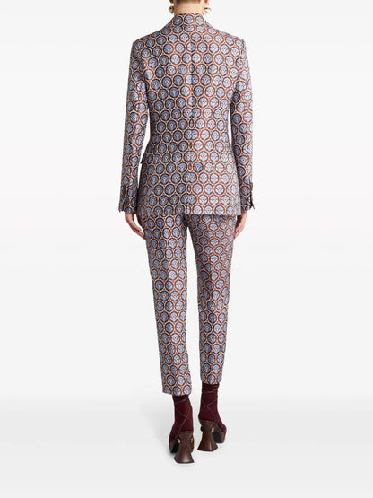 Jacquard Single-Breasted Blazer