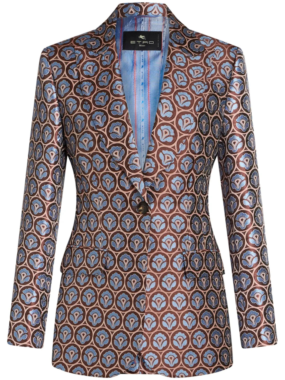 Jacquard Single-Breasted Blazer