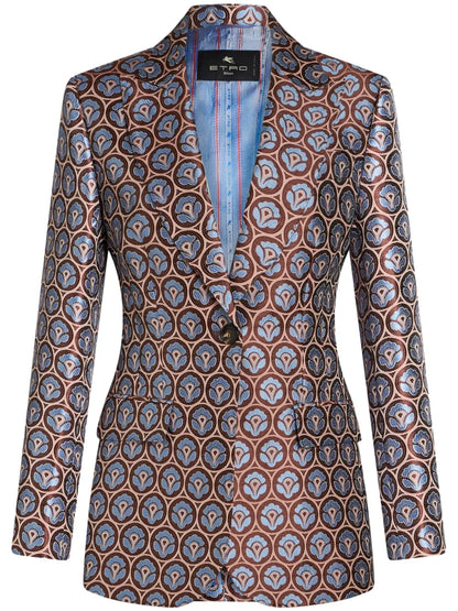 Jacquard Single-Breasted Blazer