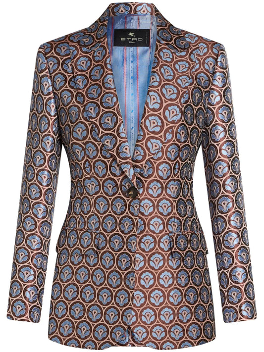 Jacquard Single-Breasted Blazer