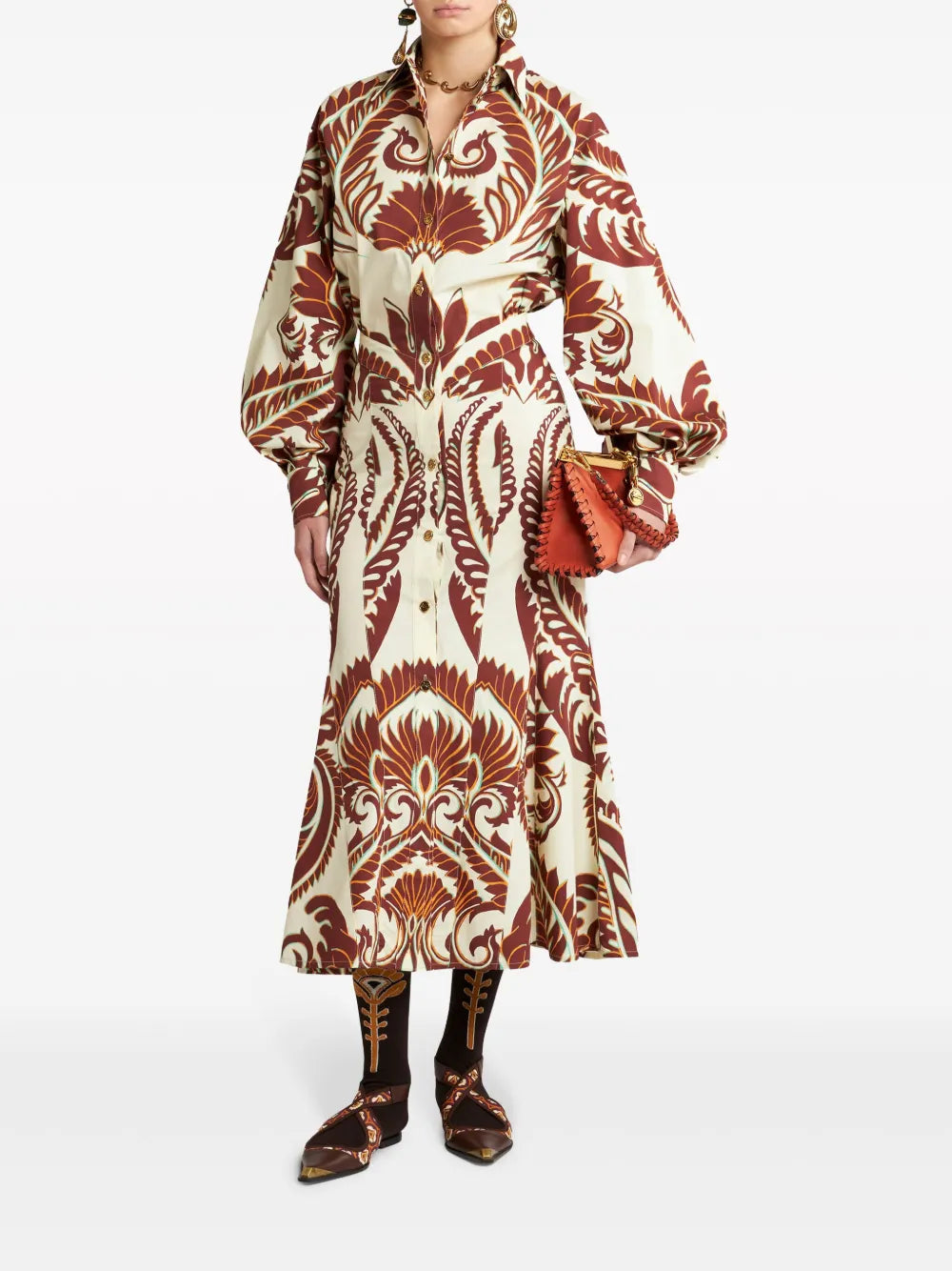 Graphic-Print Cotton Shirtdress