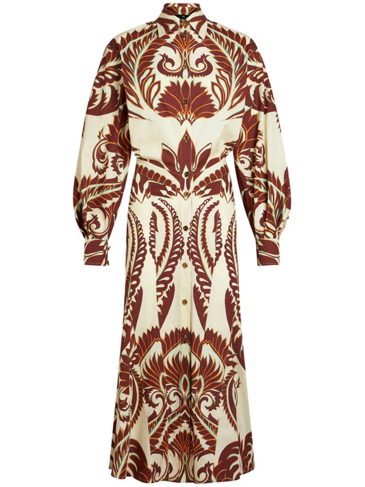 Graphic-Print Cotton Shirtdress