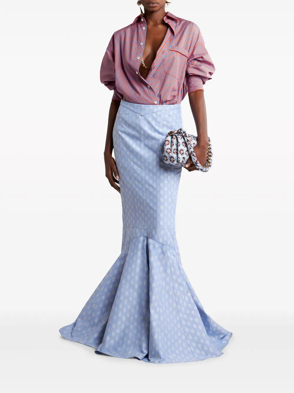 Patterned-Jacquard Mermaid Skirt