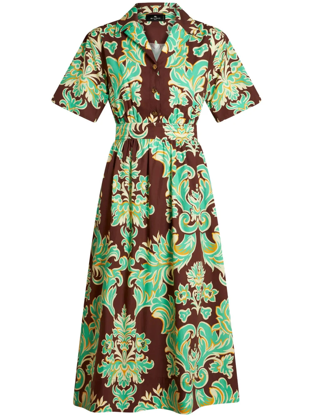 Venus-Print Cotton Shirtdress