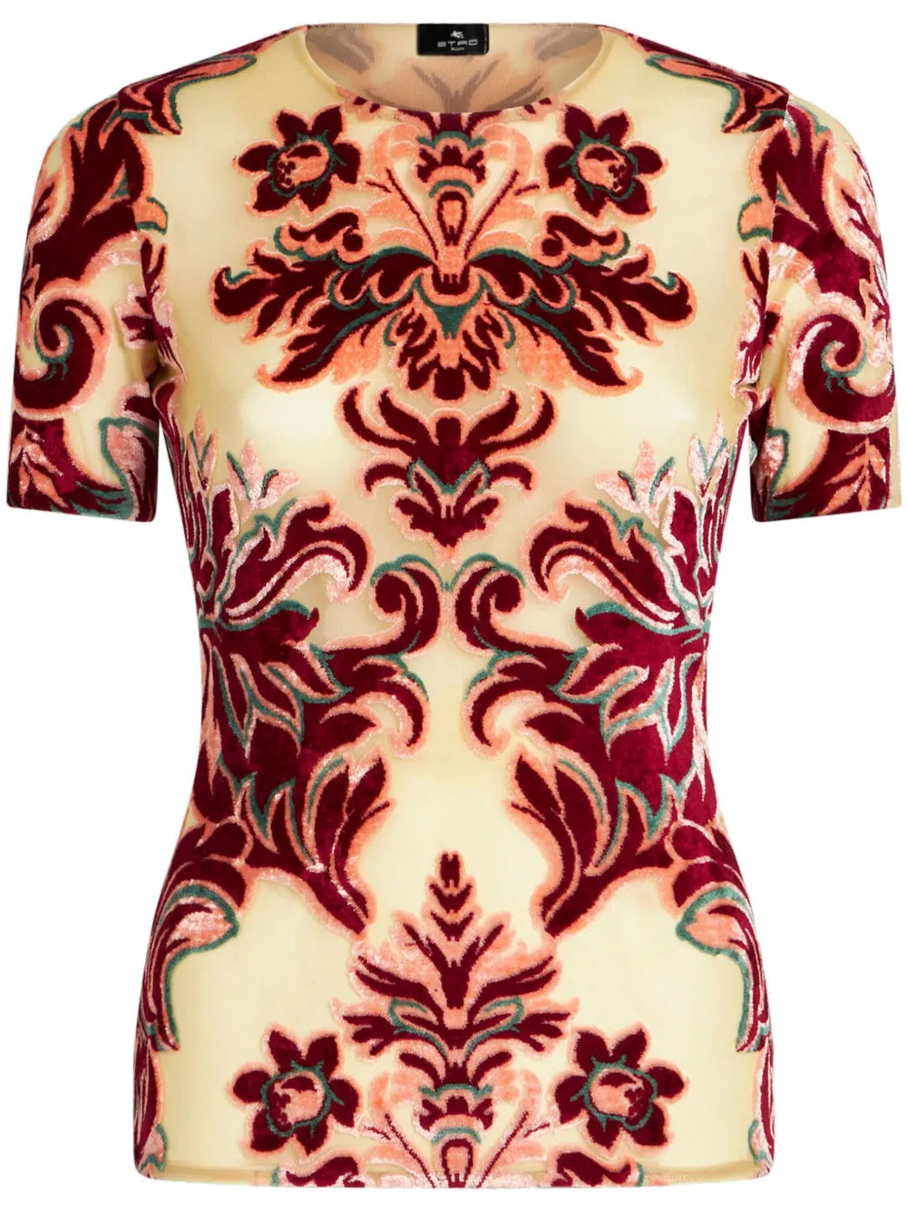 Patterned-Jacquard Tulle T-Shirt