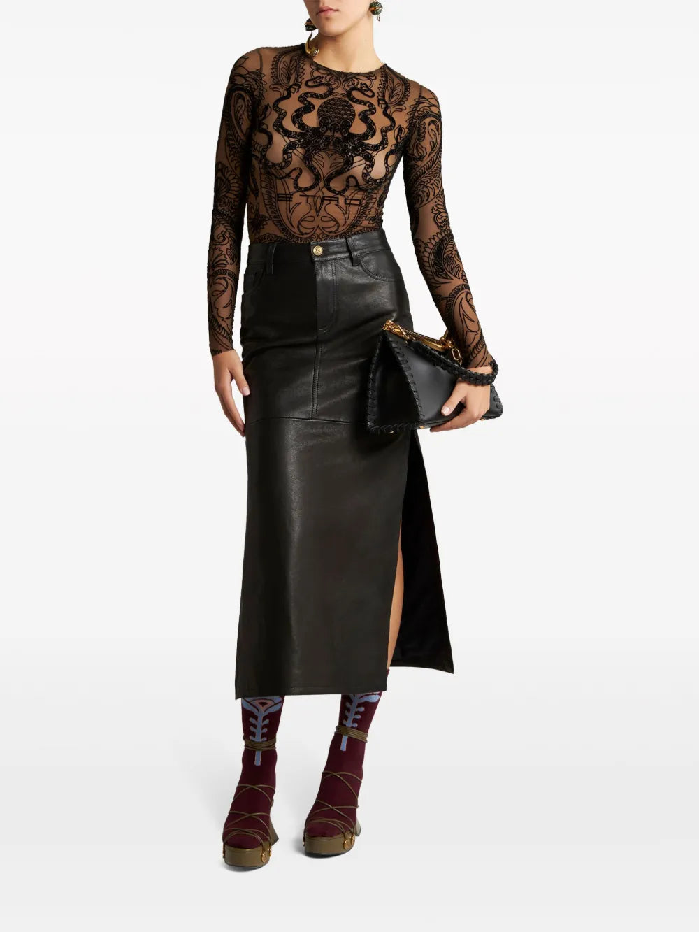 Leather Midi Skirt