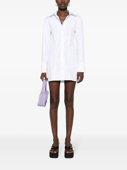 Boned Shirt-Style Mini Dress