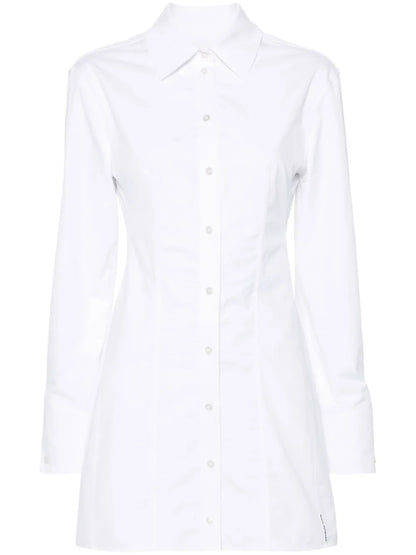Boned Shirt-Style Mini Dress