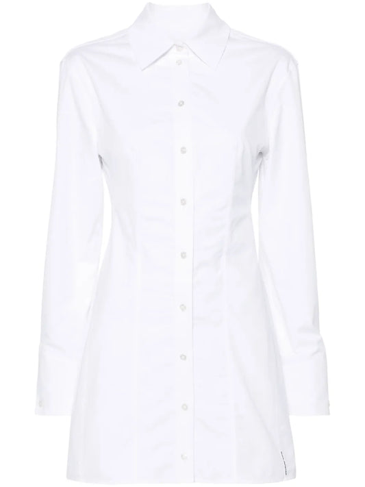Boned Shirt-Style Mini Dress