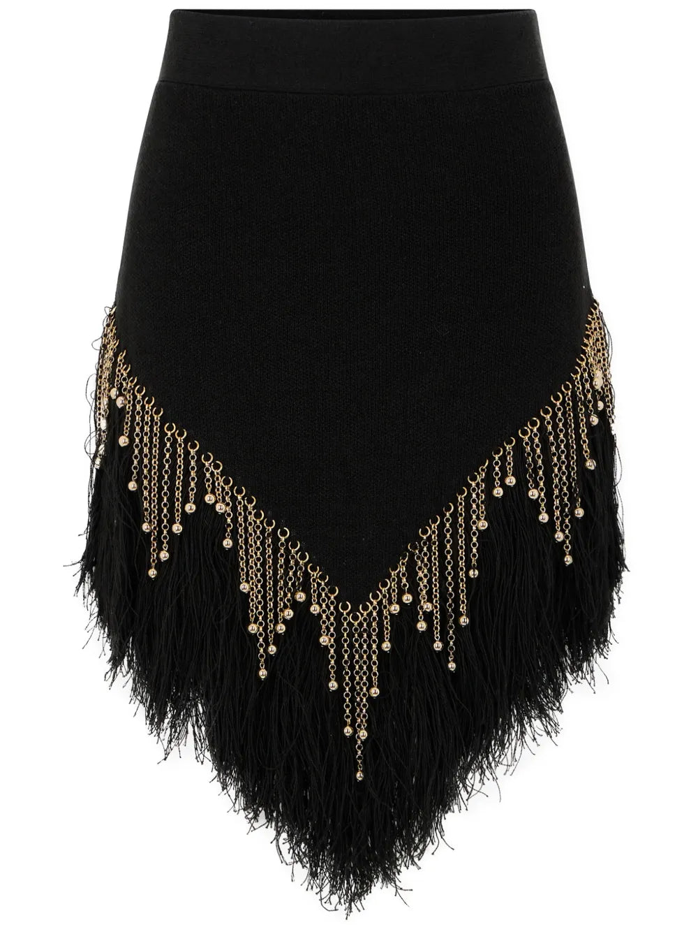 Bead-Embellished Linen Skirt