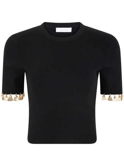 Charm-Trim Cropped T-Shirt