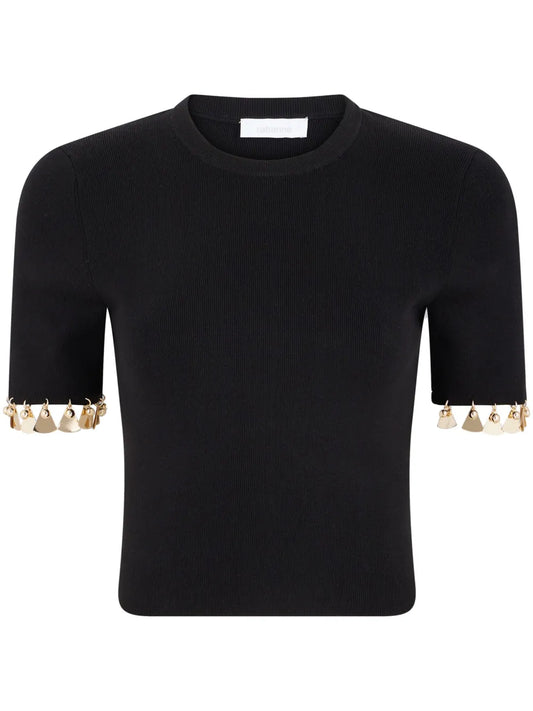 Charm-Trim Cropped T-Shirt