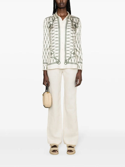 Knot-Print Silk Shirt