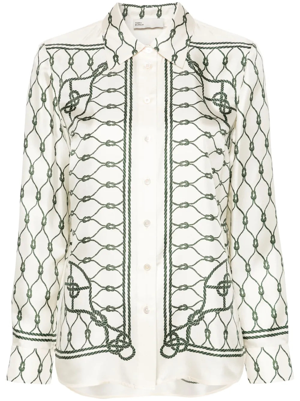 Knot-Print Silk Shirt