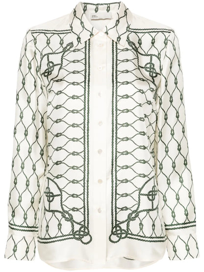 Knot-Print Silk Shirt