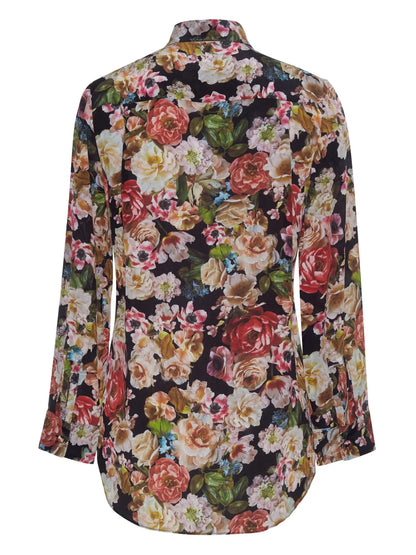 Floral-Print Silk Crepe De Chine Shirt