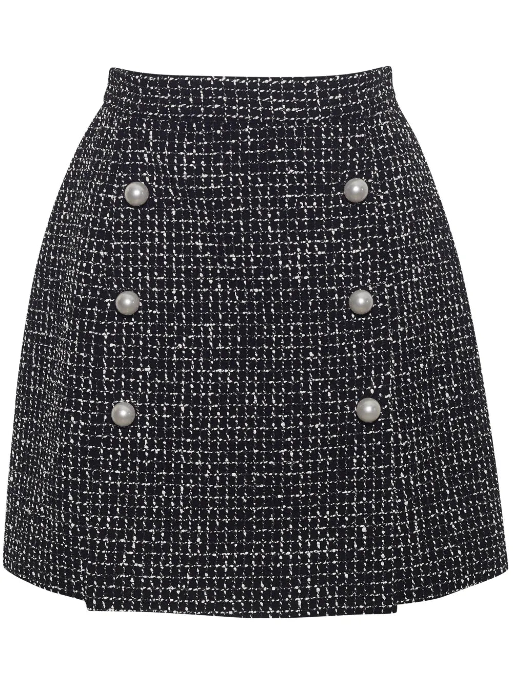 Double-Breasted Tweed Skirt