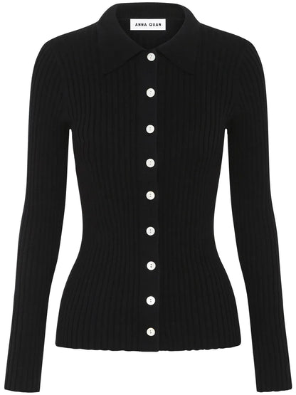 Ashlen Button-Up Ribbed Top